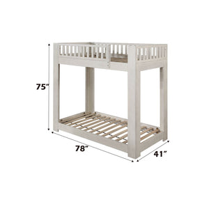 Cedro - Twin Over Twin Bunk Bed - Weathered White