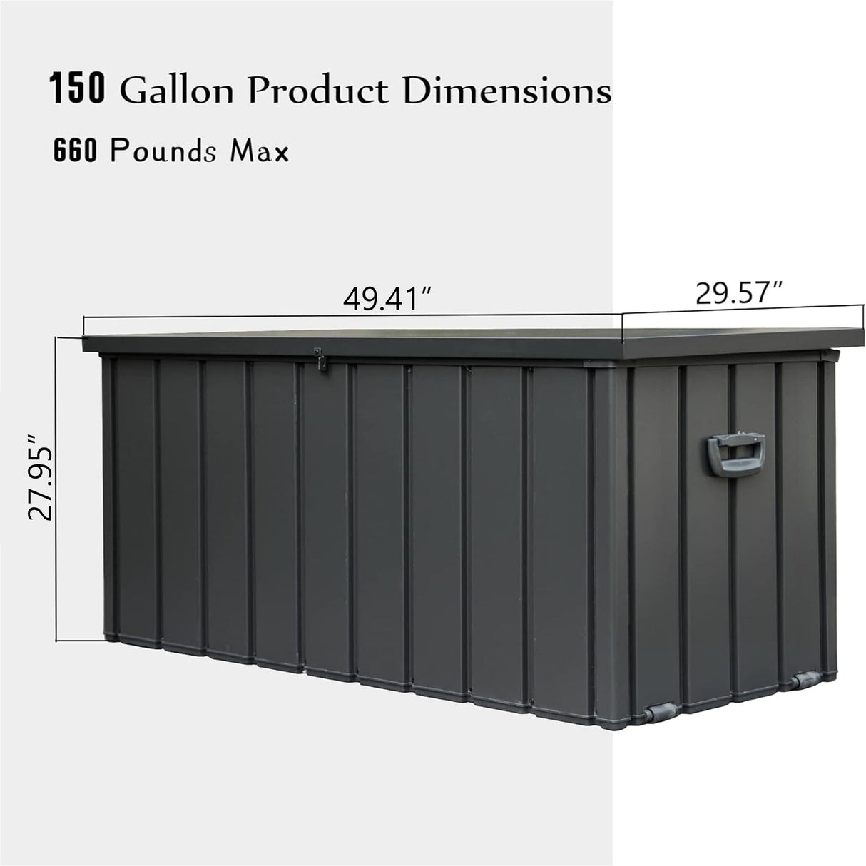 150 Gallon Outdoor Storage Deck Box - Waterproof and Lockable