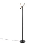 Icicle 65' Modern Swivel Floor Lamp in Black Metal