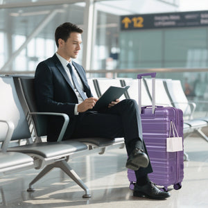 HIFINE Tourist 3-Piece ABS Spinner Wheel Luggage Set (Purple)