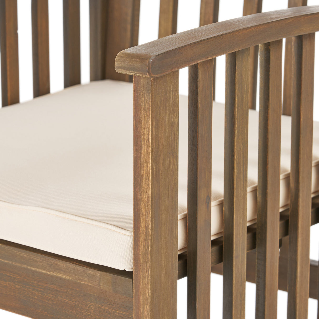 7 Pieces Acacia Wood Outdoor Dining Set with 6 Chairs and Large Table