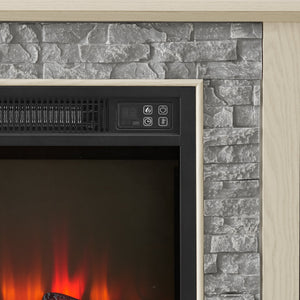 58" Modern TV Stand with Electric Fireplace and Storage