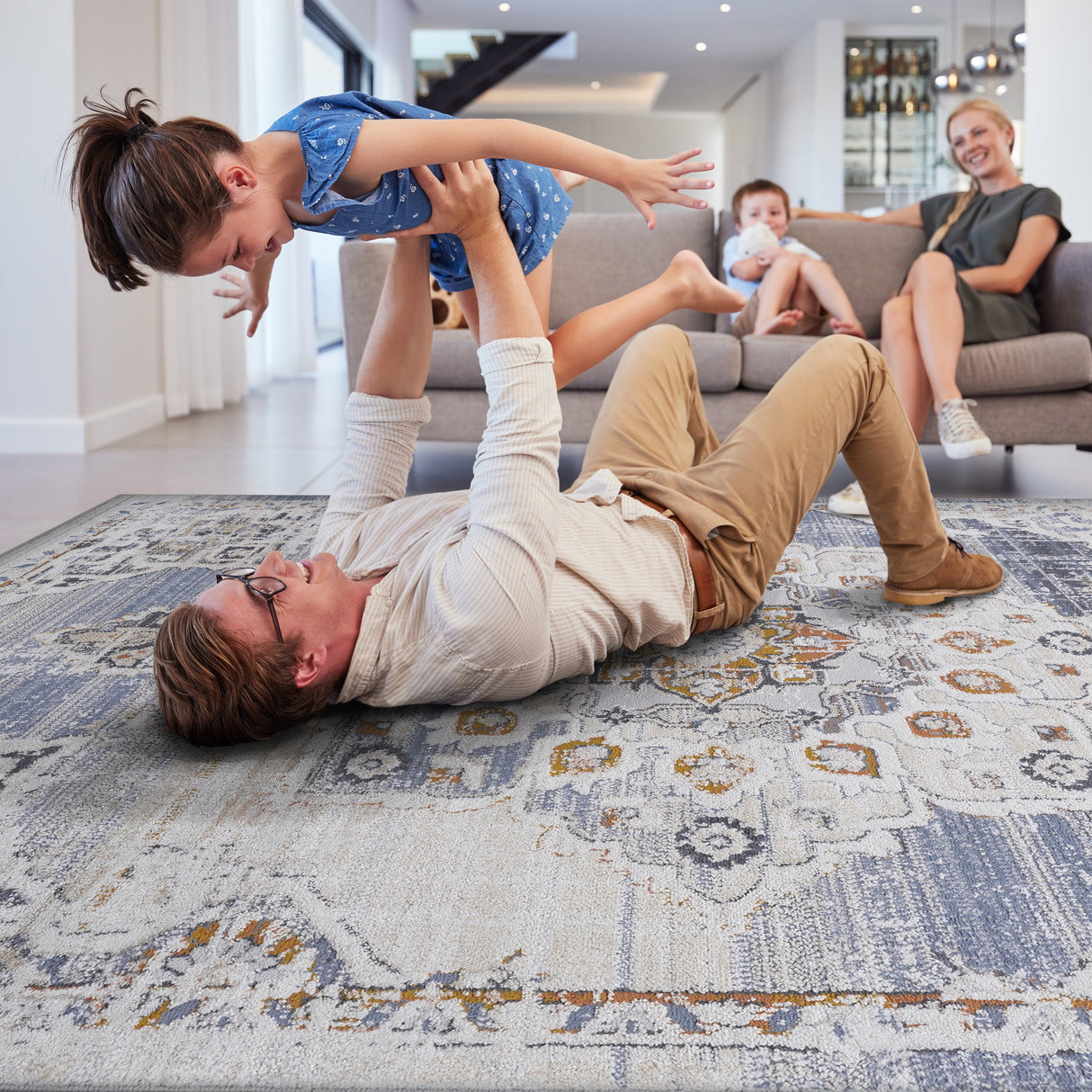 NAAR PAYAS Collection Medallion Non-Shedding  and Stain Resistant Area Rug