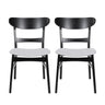 Mid Century Dining Chairs With Cushioned Seats And Wood Frame (Set of 2)