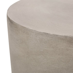 Outdoor Lightweight Concrete Side Table, Light Gray