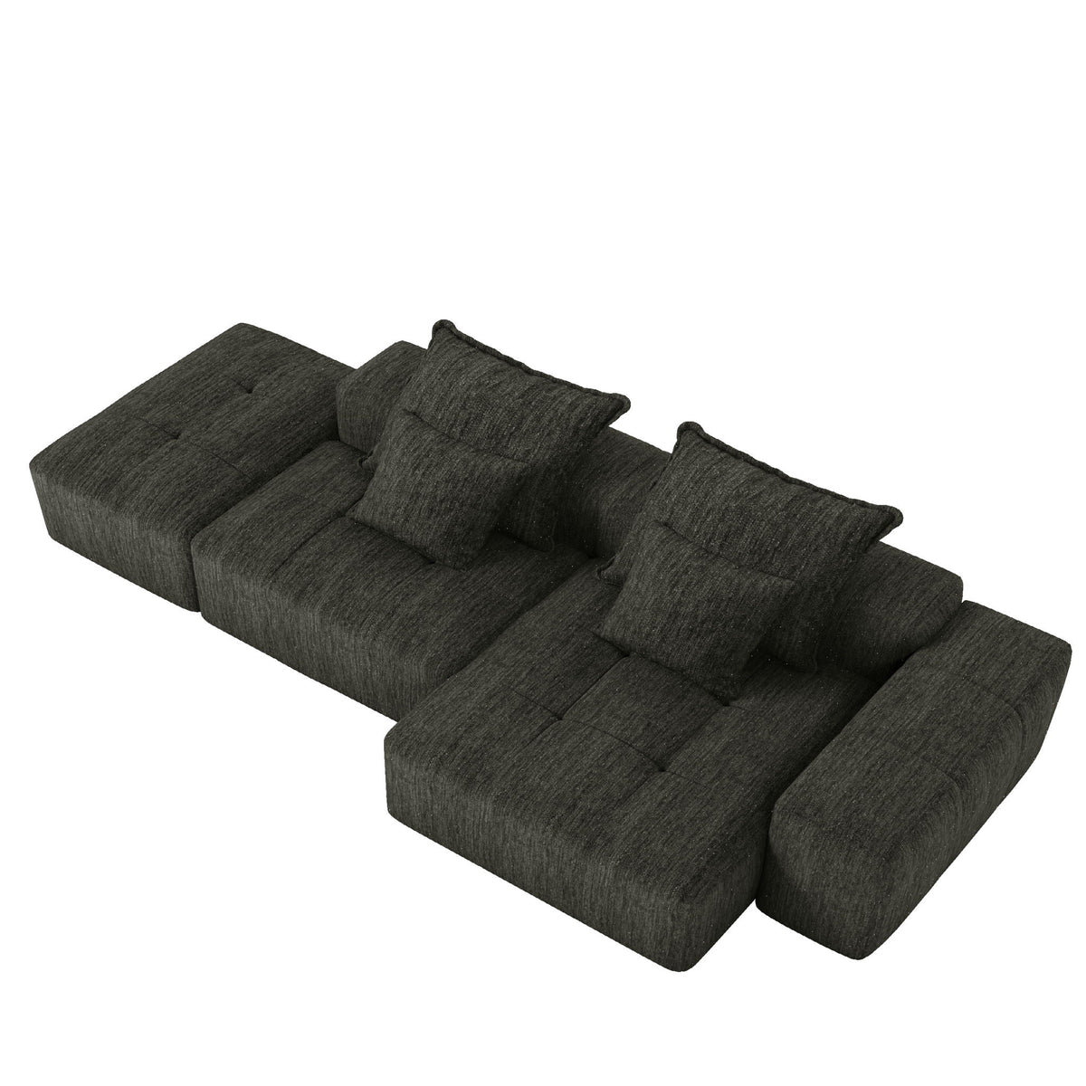 Modern Oversized Modular Sectional Sofa with Pillows - Multiple Colors