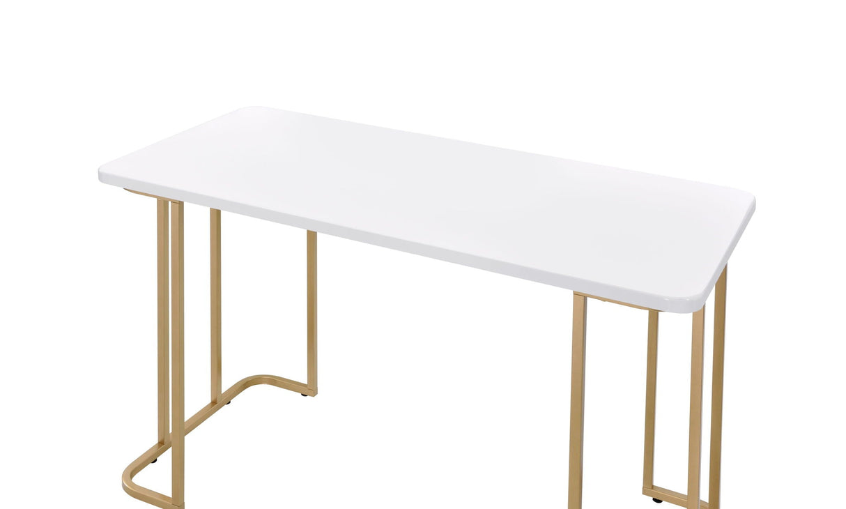 Estie Writing Desk White Gold