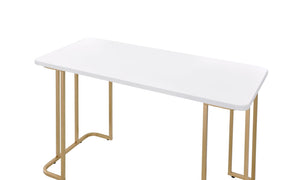 Estie Writing Desk White Gold