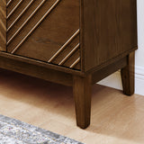 Diamond Fluted Sideboard Storage Cabinet with Adjustable Shelves