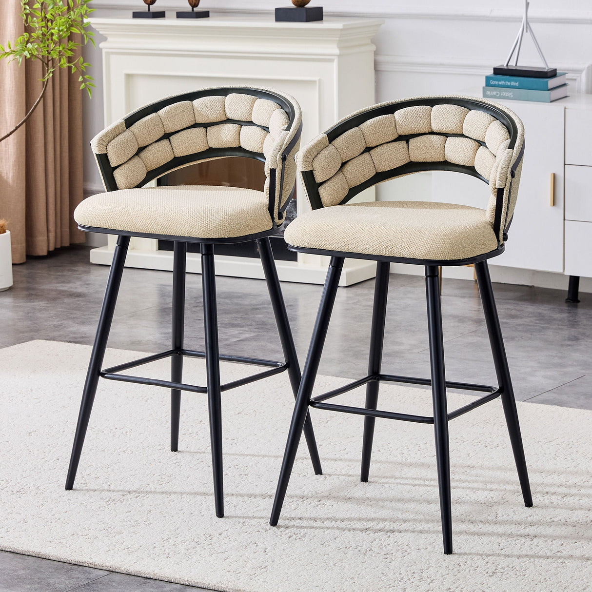 Bar Stools, Kitchen Island Counter Height Stools (Set of 2)