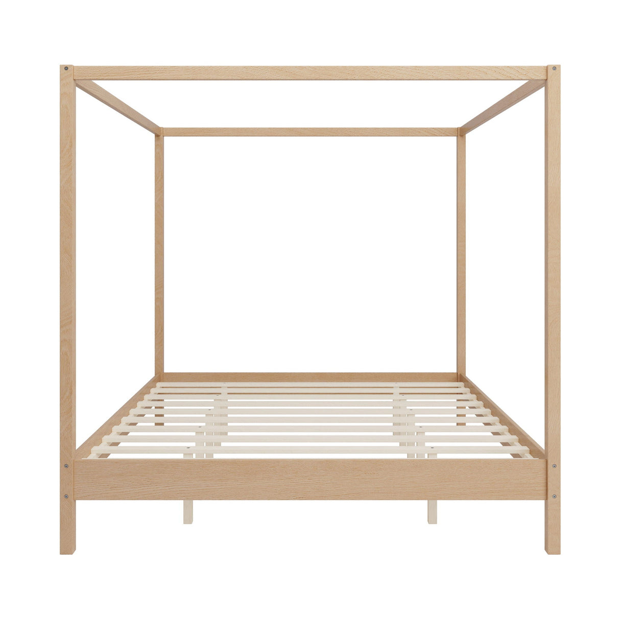 Canopy Bed Frame 4 Poster Platform Bed With Slats Support, No Box Spring Needed