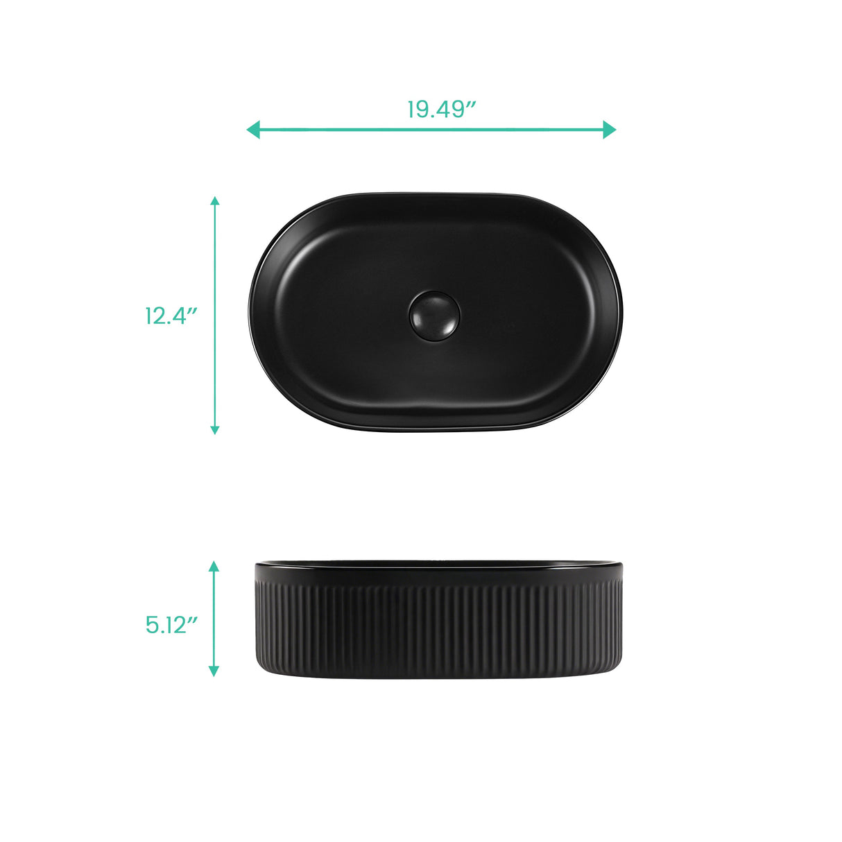 Integrated Oval Bathroom Sink