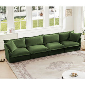 Slipcovered Long Sofa - 4 Seater