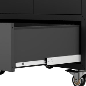 Mobile Tool Cart With Lockable Casters, Heavy-Duty Storage Organizer - Black