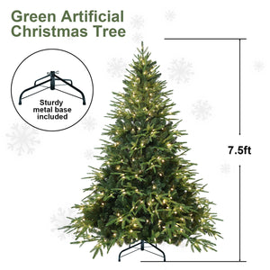6.5ft Pre-Lit Artificial Christmas Tree with 450 Warm White Incandescent Lights