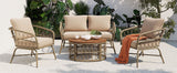 GO Bohemia-Inspired 4-Person Outdoor Seating Group with Removable Cushions