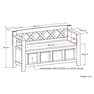 Amherst - Handcrafted Entryway Storage Bench