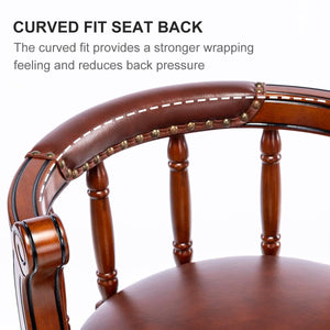 Swivel Cow Top Wooden Bar Stool, 360 Degree Swivel Bar Height Chair With Backs For Home Kitchen Counter