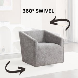 Nice Modern Upholstered Barrel Armchair, 360° Swivel