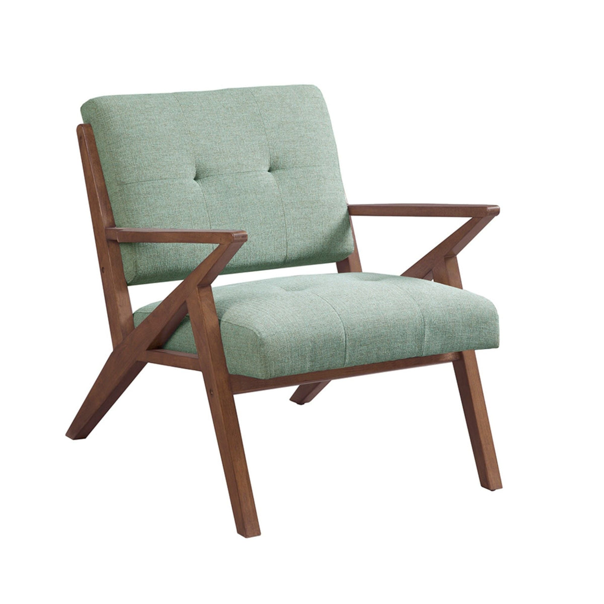 Lounge Chair With Tufted Upholstery And Solid Frame