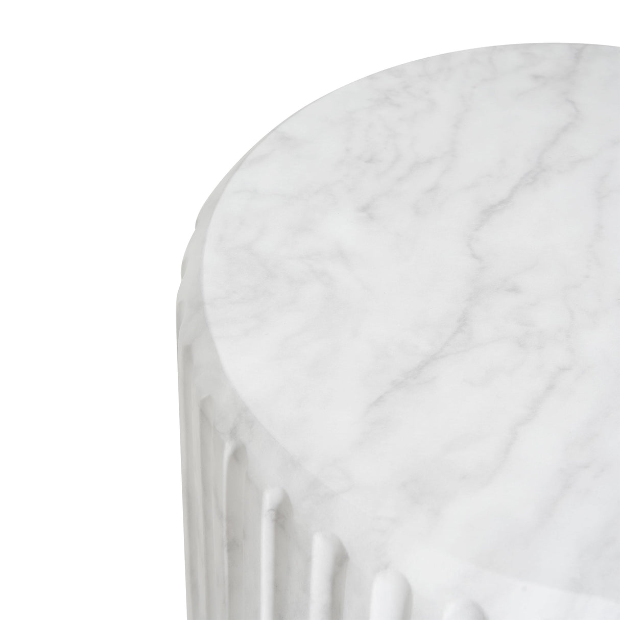 Outdoor Cicci Carved Side Table, White
