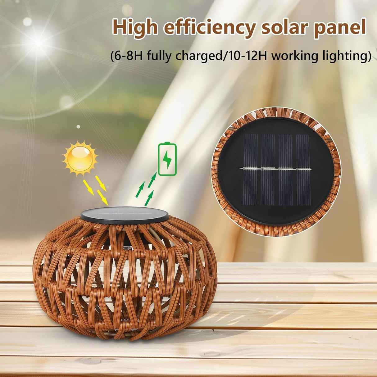 2 Pack Solar Lanterns Outdoor Waterproof Table Lamp Decor