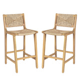 Acacia Wood Outdoor Armless Barstool - Light Teak