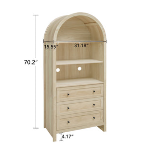 Arched Kitchen Pantry Modern Farmhouse Wood Kitchen Storage Cabinet