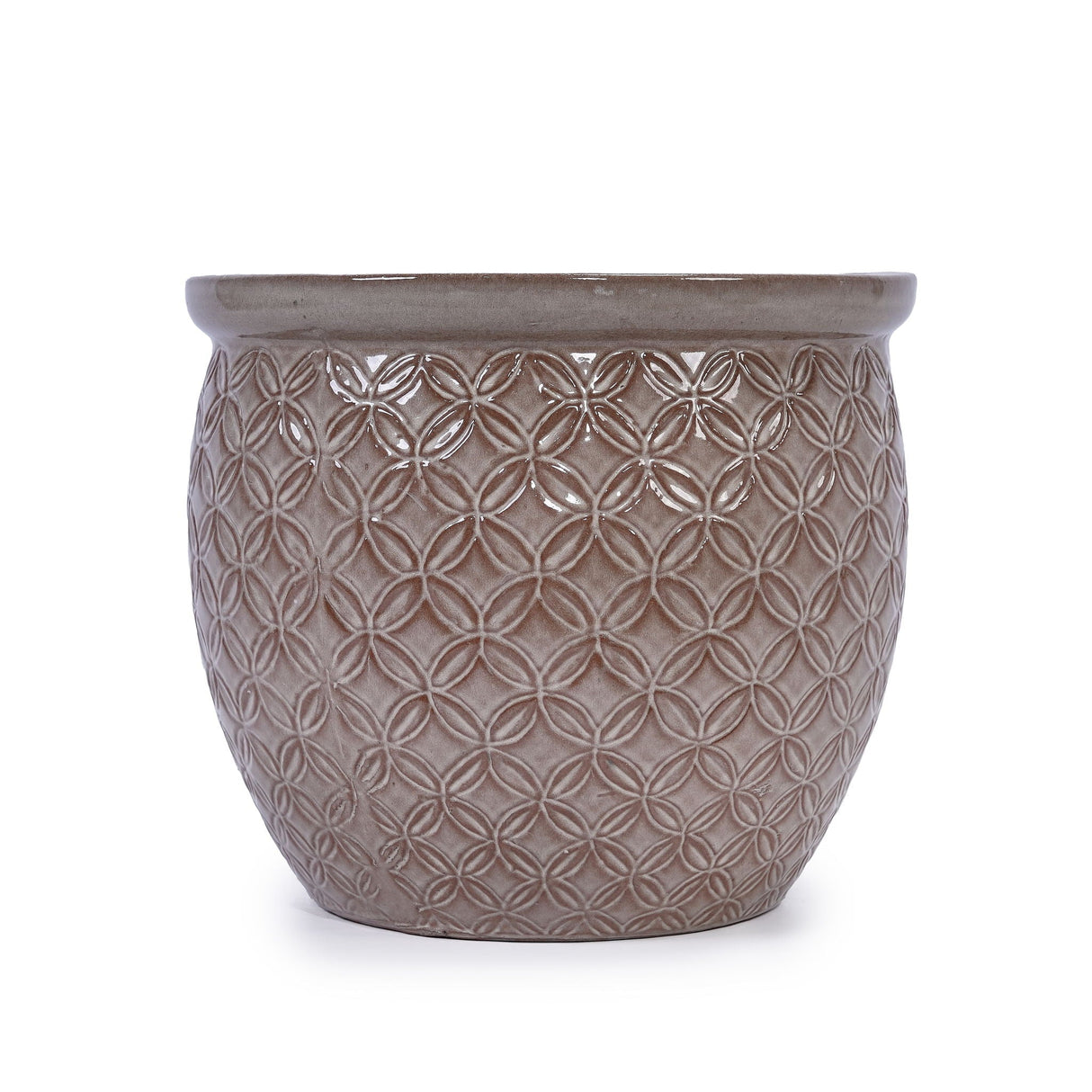 3 Pieces Ceramic Flowerpot Planter For Patio & Garden Or Windowsills - Antique Yellow
