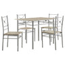 5 Piece Rectangle Dining Set With Tubing Base