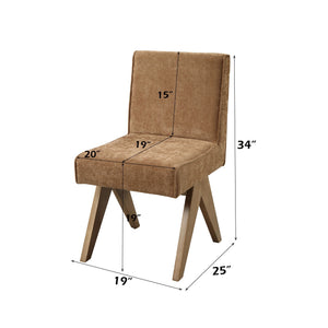 Zoey Side Chair Set of 2 with Padded Chenille Cushion - Chocolate