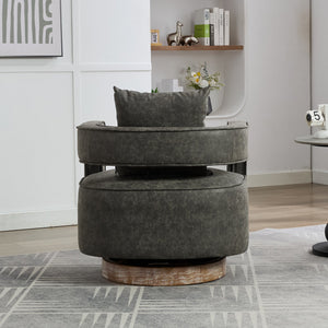 29.1"W Swivel Accent Open Back Barrel Chair