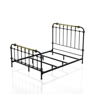 Transitional Style Bed With Accents
