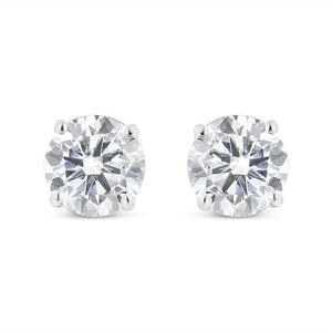 14K White Gold 5/8 Cttw Lab Grown Diamond 4-Prong Classic Stud Earrings (F-G Color, VS2-SI1 Clarity)
