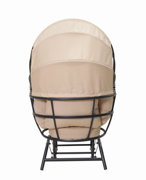 Sunnydaze Modern Luxury Egg Chair with Retractable Canopy - Taupe