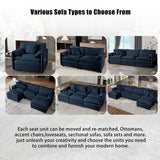 Modular Sectional SofaOversized Deep Seat L Shaped Couch Set for Living Room3-Seater Comfy Cloud Couches Chenille,Blue