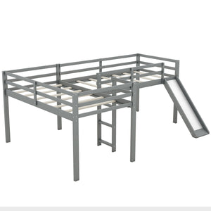 L Shaped Loft Bed With Ladder And Slide
