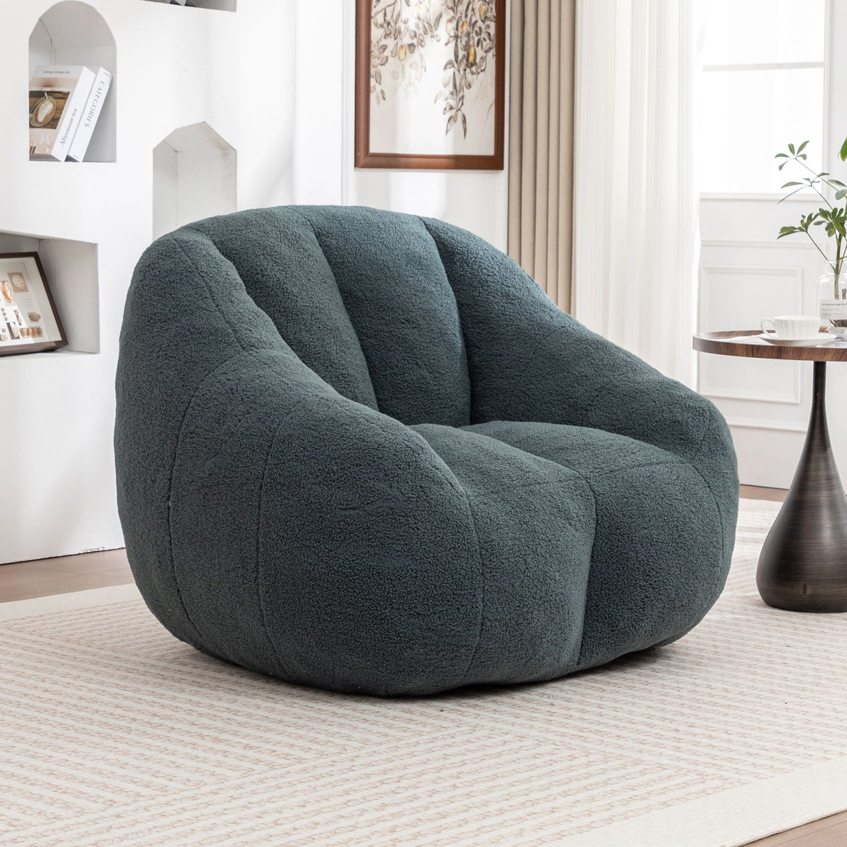 Comfy Bean Bag Chair With Memory Foam Filler, Tufted Soft