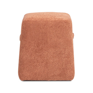 Oliver 16' Tapered Square Upholstered Ottoman in Spice Orange Fleeced Teddy