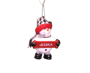 Cozy Snowman Ornament (Letters G - R) -
