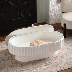 Fluted Storage Table with Lift-Off Lid