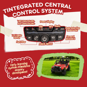 24V Two-Seater Kids Ride-On Electric Truck with Parental Control