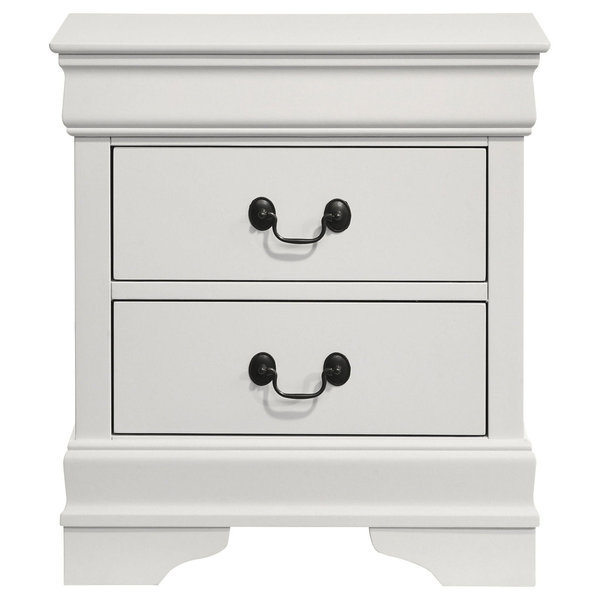 Louis Philippe 2-drawer Nightstand Bedside Table White