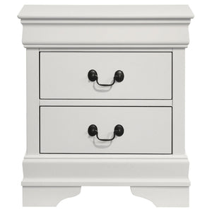 Louis Philippe 2-drawer Nightstand Bedside Table White