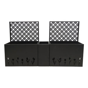 Metal Planter-Trellis Combo Set of 3