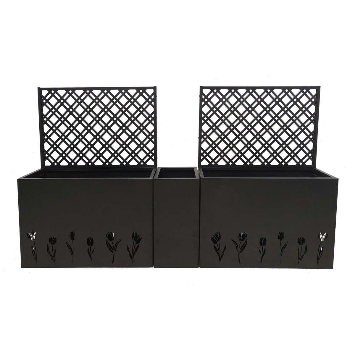 Metal Planter-Trellis Combo Set of 3