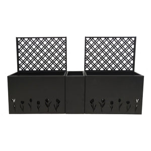 Metal Planter-Trellis Combo Set of 3