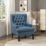 Button-Tufted Upholstered High Back Accent Chair
