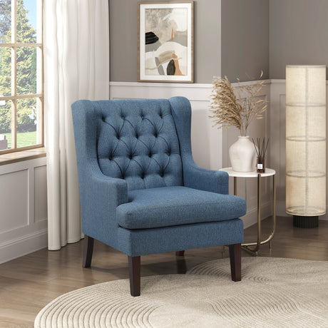 Button-Tufted Upholstered High Back Accent Chair