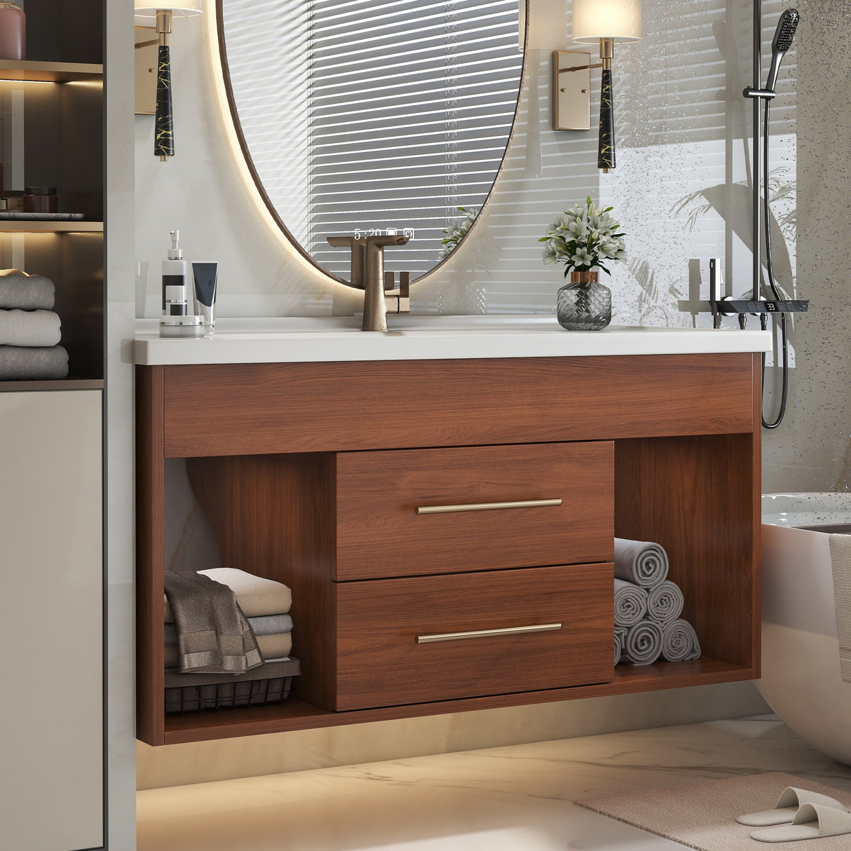 35.4" Mid-century Modern Single Bathroom Vanity